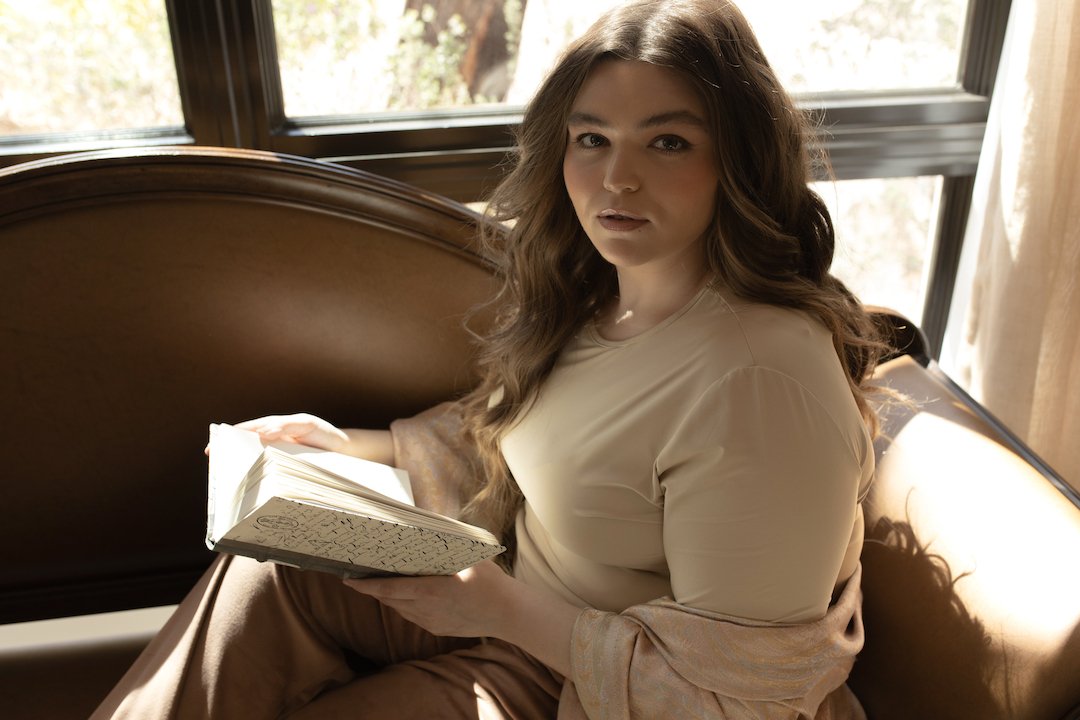 Adea Plus Size Collection - Final Sale - Luxury Layering Tops in Plus Sizes made in the USA with exquisite, silky soft, Italian fabric pictured on model.