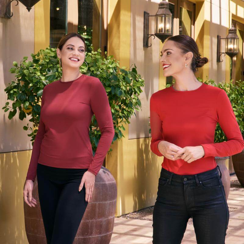 Adea - Everyday Luxury Layering Tops or Shells made sustainably in the USA by Adea Clothing with silky soft Italian fabric front view.