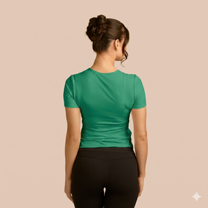 Short Sleeve Crew Neck Luxury Layering Top