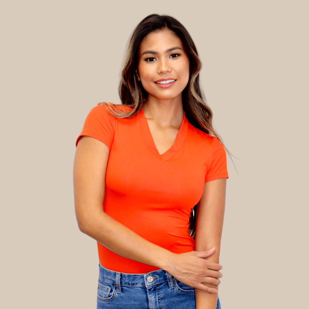 Cap Sleeve V-Neck Layering Top or Shell In Lavender - FINAL SALE made sustainably in the USA by Adea Clothing with silky soft Italian fabric front view.