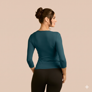 3/4 Sleeve Scoop Neck Luxury Layering Top