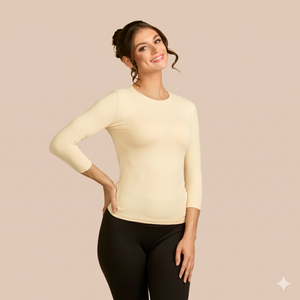 3/4 Sleeve Crew Neck Luxury Layering Top