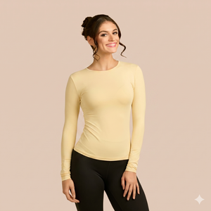 Long Sleeve Crew Neck Luxury Layering Top