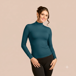 Mock Neck Long Sleeve Luxury Layering Top
