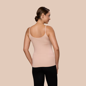 Spaghetti Strap Luxury Camisole in Ballet made sustainably in the USA by Adea Clothing with silky soft Italian fabric back view