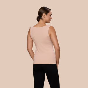 Double Layer Luxury Tank Top in Ballet made sustainably in the USA by Adea Clothing with silky soft Italian fabric back view.