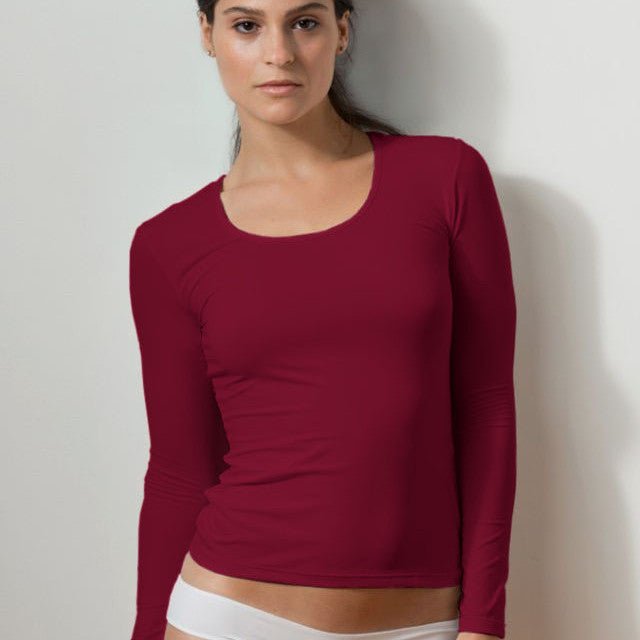Long Sleeve Scoop Neck Top (Discontinued Colors)-FINAL SALE - Adea - Everyday Luxury